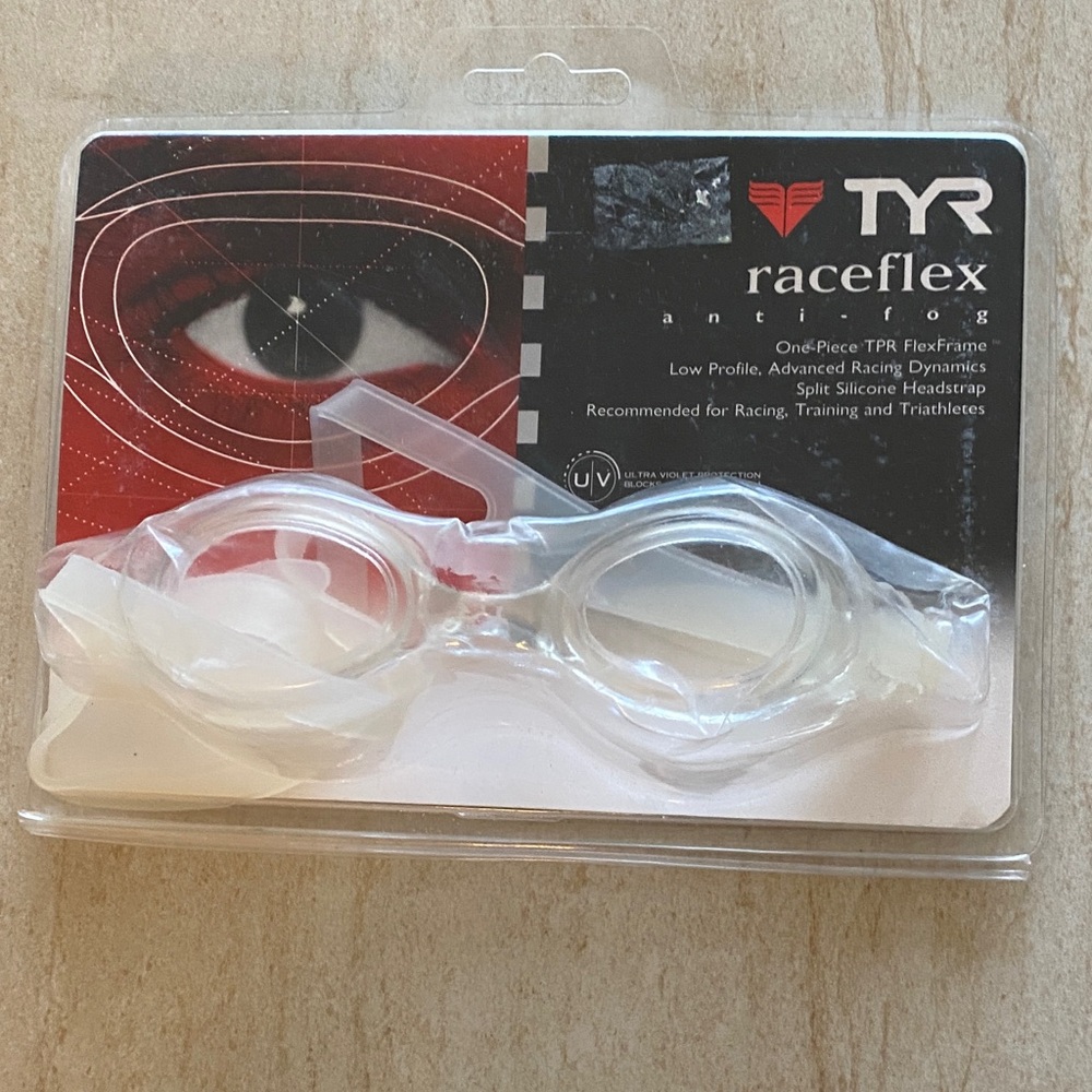 TYR Raceflex Swim Goggles - Clear/White